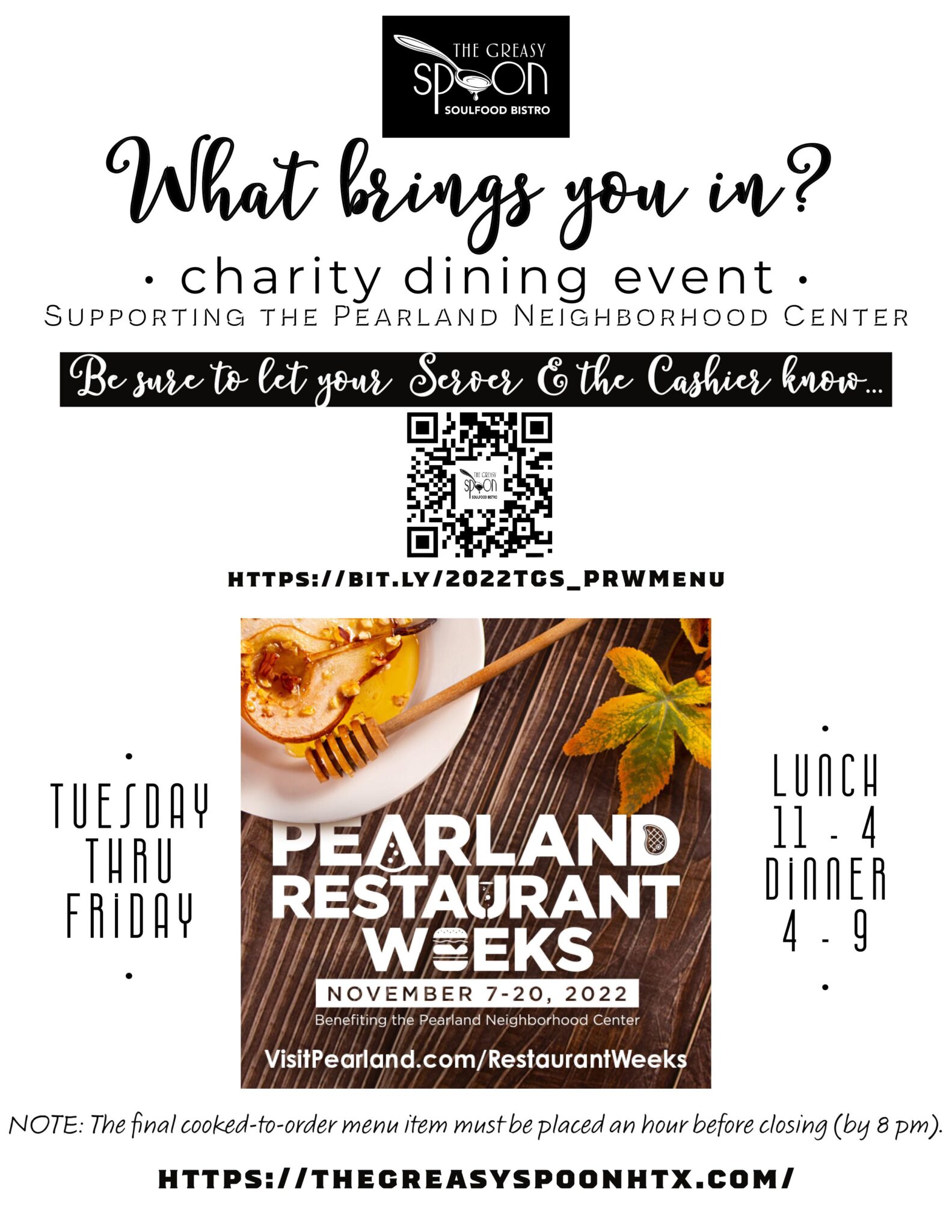 Pearland Restaurant Week 2022 The Greasy Spoon Soulfood Bistro